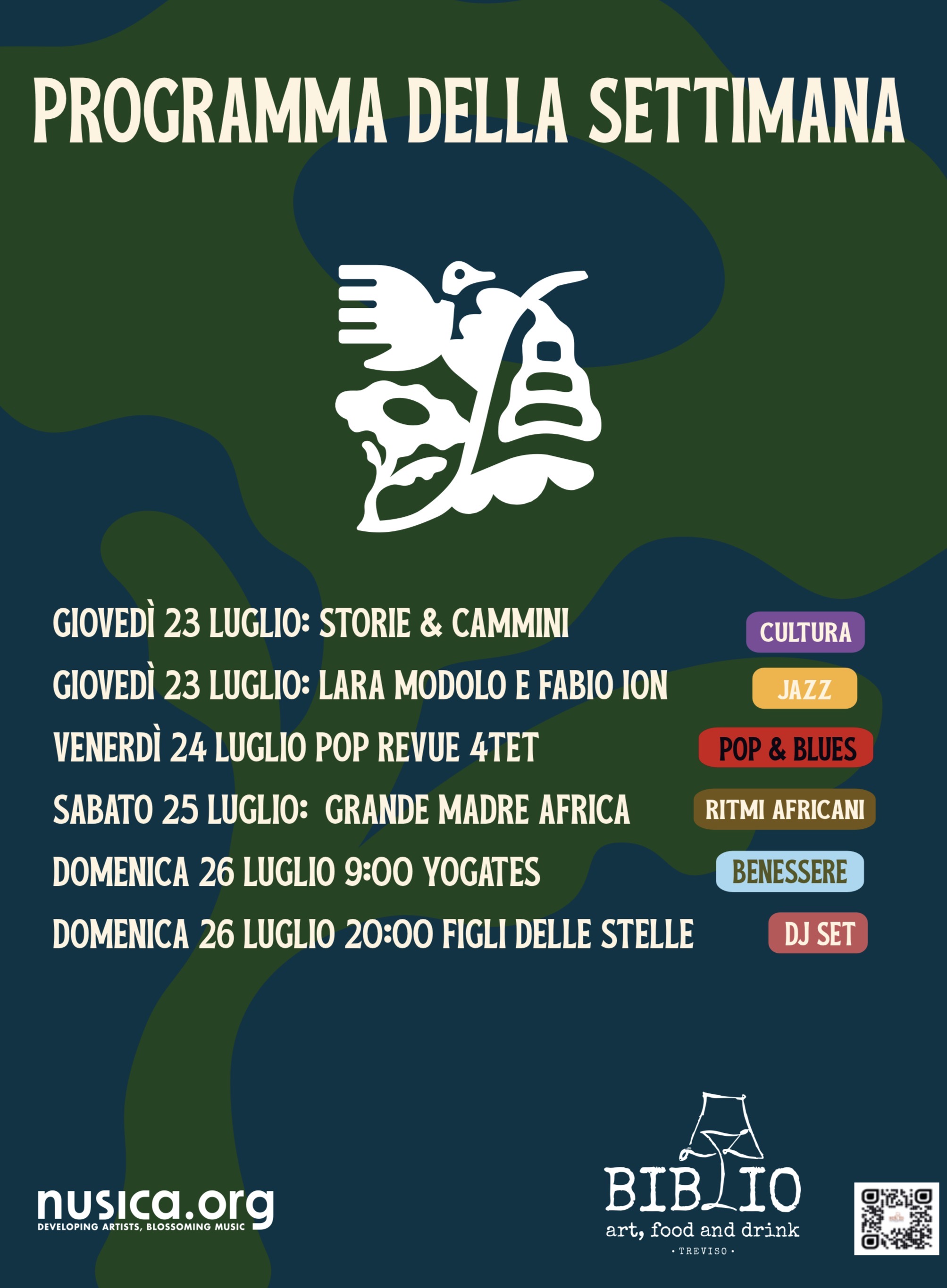 Il programma della settimana al Sile Garden